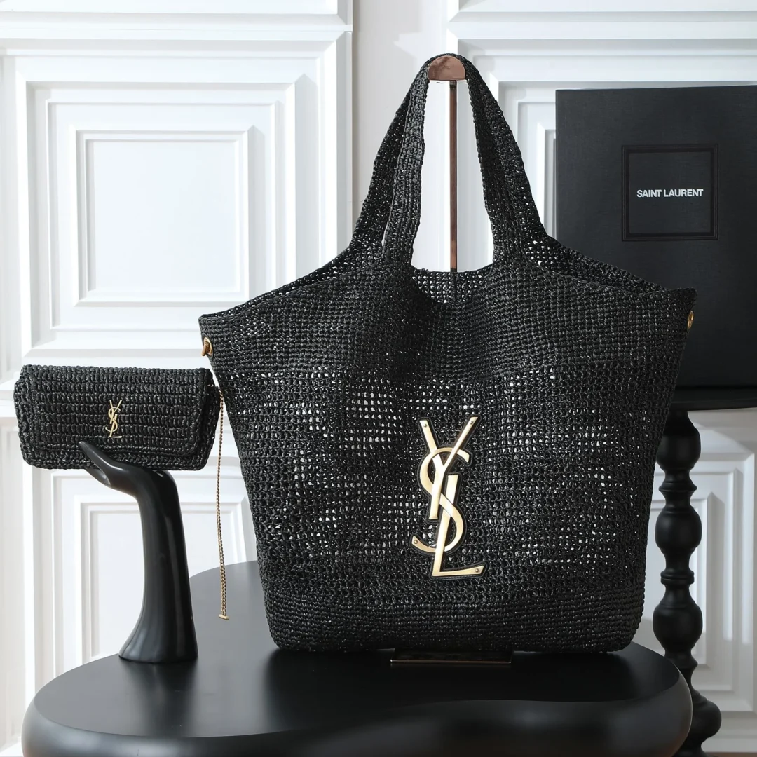 ICARE IN RAFFIA BLACK