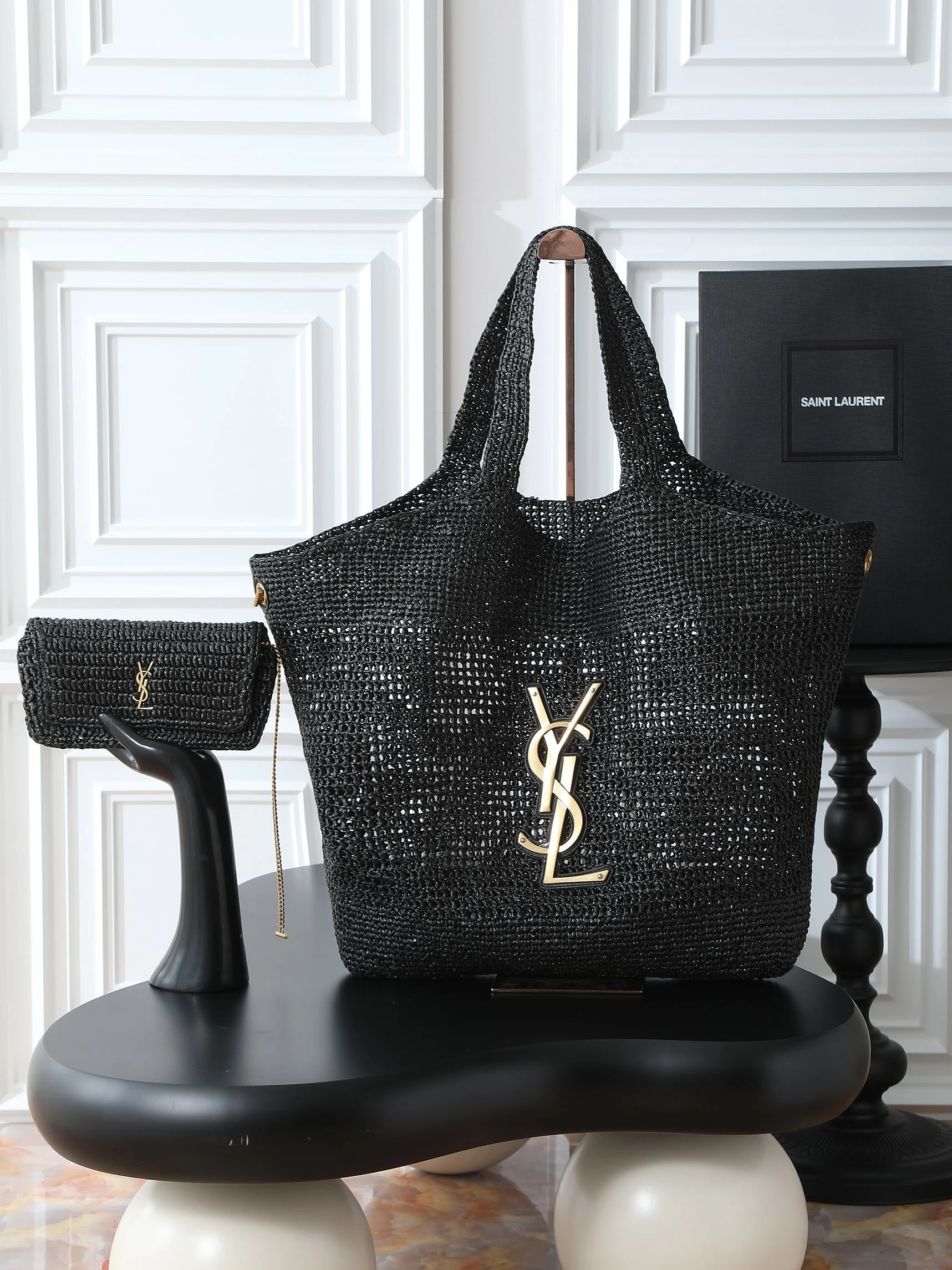 ICARE IN RAFFIA BLACK ICARE IN RAFFIA BLACK