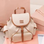Miu Miu Canvas and Leather Backpack