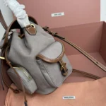 Miu Miu Canvas and Leather Backpack
