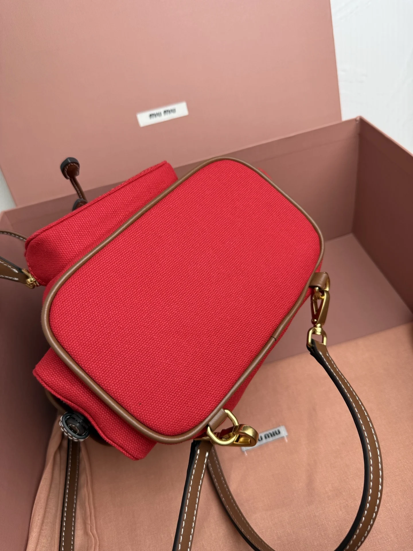 Miu Miu Canvas and Leather Backpack Miu Miu Canvas and Leather Backpack
