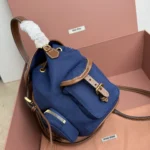 Miu Miu Canvas and Leather Backpack